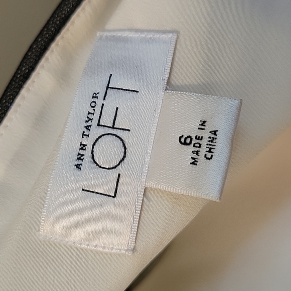 Ann Taylor Loft embroidered Cocktail Dress size 6 Ivory and Black - Picture 10 of 11